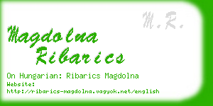 magdolna ribarics business card